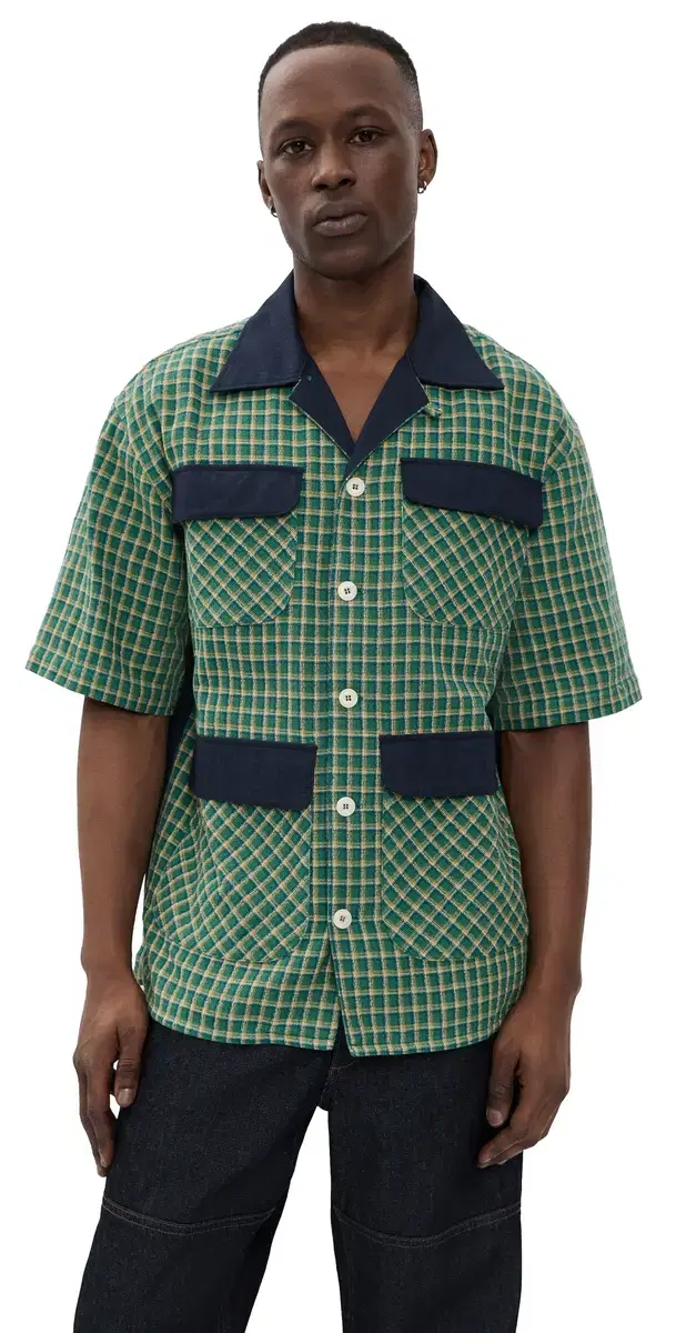 Aloha Check Woven hirt Green Check