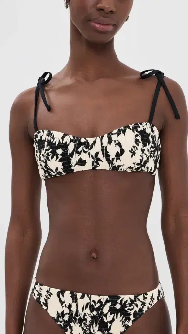 Tanya Taylor Valencia Bikini Top Black multi | Thumbnail 2 Tanya Taylor Valencia Bikini Top Black multi | Thumbnail 2