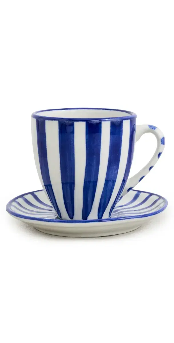 Carolina K Coffee Cup and Saucer Set Blue One Size