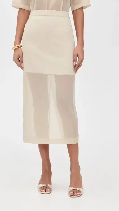 LE BOP Olivia Organza Skirt Ivory 6 | Thumbnail 2