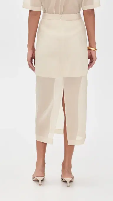 LE BOP Olivia Organza Skirt Ivory 6 | Thumbnail 3