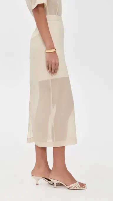 LE BOP Olivia Organza Skirt Ivory 6 | Thumbnail 4