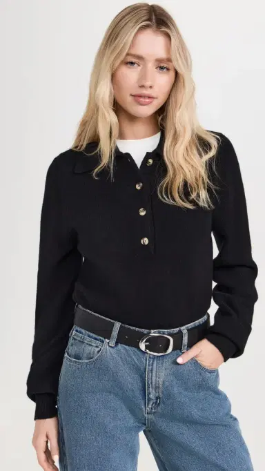 Sold Out NYC The Cashmere Polo in Black Black S | Thumbnail 2