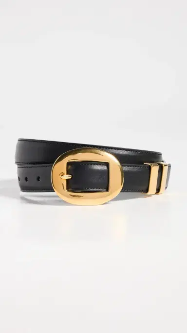 Altuzarra Vintage Brass Buckle Belt Black | Thumbnail 2