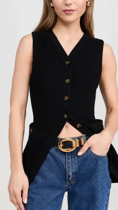 Altuzarra Vintage Brass Buckle Belt Black | Thumbnail 3