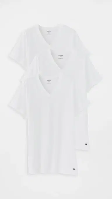 Calvin Klein Underwear Cotton Classic 3-Pack V Neck T-Shirt White | Thumbnail 2