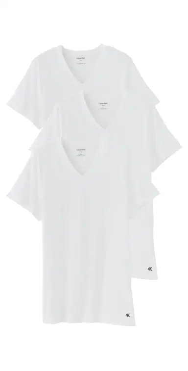 Calvin Klein Underwear Cotton Classic 3-Pack V Neck T-Shirt White | Thumbnail 1