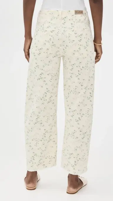LE JEAN Utility Soft Barrel Jeans Lemon Floral | Thumbnail 3