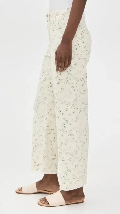 LE JEAN Utility Soft Barrel Jeans Lemon Floral | Thumbnail 4