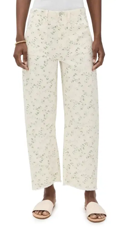 LE JEAN Utility Soft Barrel Jeans Lemon Floral | Thumbnail 1
