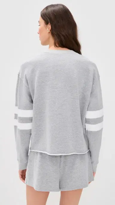 Year of Ours Varisty Sweatshirt Heather Grey Wh | Thumbnail 3 Year of Ours Varisty Sweatshirt Heather Grey Wh | Thumbnail 3