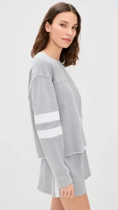 Year of Ours Varisty Sweatshirt Heather Grey Wh | Thumbnail 4 Year of Ours Varisty Sweatshirt Heather Grey Wh | Thumbnail 4