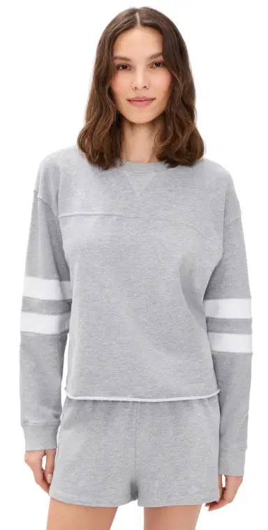 Year of Ours Varisty Sweatshirt Heather Grey Wh | Thumbnail 1 Year of Ours Varisty Sweatshirt Heather Grey Wh | Thumbnail 1