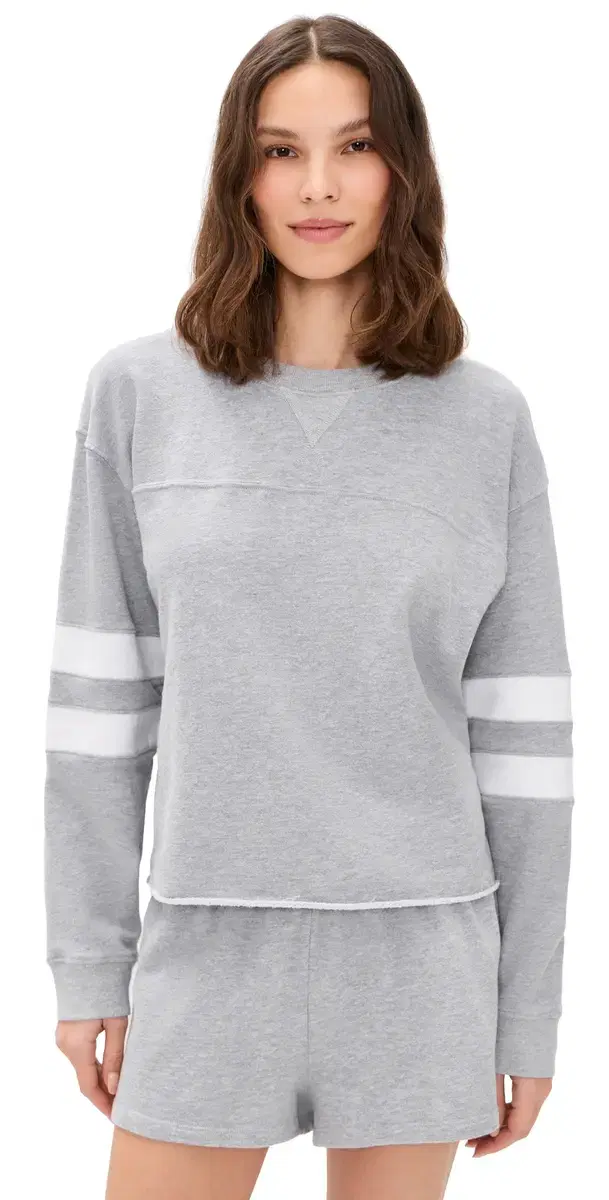 Year of Ours Varisty Sweatshirt Heather Grey Wh