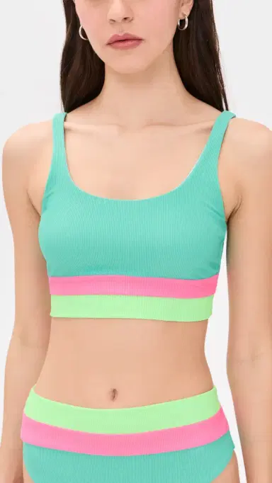Beach Riot Mackenzie Bikini Top Strawberry Ice Colorblock | Thumbnail 2 Beach Riot Mackenzie Bikini Top Strawberry Ice Colorblock | Thumbnail 2