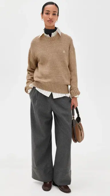Polo Ralph Lauren Cotton-Long Sleeve-Crew Neck-Pullover Tan Heather | Thumbnail 5 Polo Ralph Lauren Cotton-Long Sleeve-Crew Neck-Pullover Tan Heather | Thumbnail 5