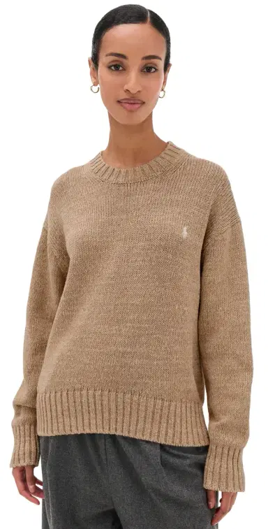 Polo Ralph Lauren Cotton-Long Sleeve-Crew Neck-Pullover Tan Heather | Thumbnail 1 Polo Ralph Lauren Cotton-Long Sleeve-Crew Neck-Pullover Tan Heather | Thumbnail 1