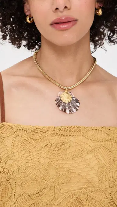 Brinker + Eliza Oceana Necklace Gold/Shell | Thumbnail 3