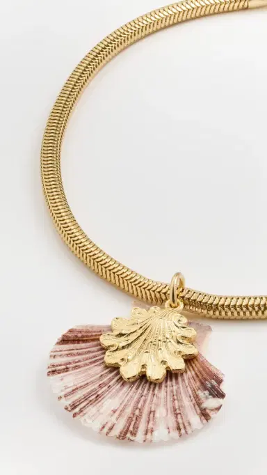 Brinker + Eliza Oceana Necklace Gold/Shell | Thumbnail 4