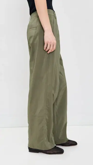Tibi Nylon Zipper Petite Trousers Dark Taupe | Thumbnail 4 Tibi Nylon Zipper Petite Trousers Dark Taupe | Thumbnail 4
