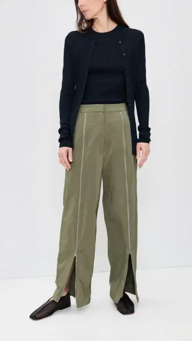 Tibi Nylon Zipper Petite Trousers Dark Taupe | Thumbnail 5 Tibi Nylon Zipper Petite Trousers Dark Taupe | Thumbnail 5