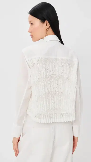 Simkhai Kacey Lace Button Down Ivory | Thumbnail 3 Simkhai Kacey Lace Button Down Ivory | Thumbnail 3