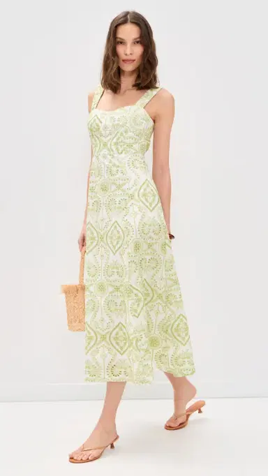endless rose Eyelet Maxi Dress Pistachio | Thumbnail 5