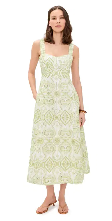 endless rose Eyelet Maxi Dress Pistachio | Thumbnail 1