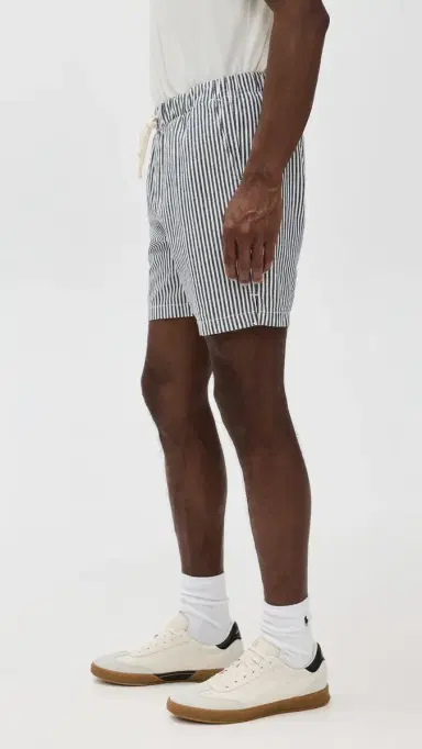 Save Khaki Hemp tripe Easy Shorts 6 Nat/Navy | Thumbnail 4