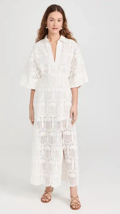 SUNDRESS Soidee Dress Pineapple Eyelet White | Thumbnail 2