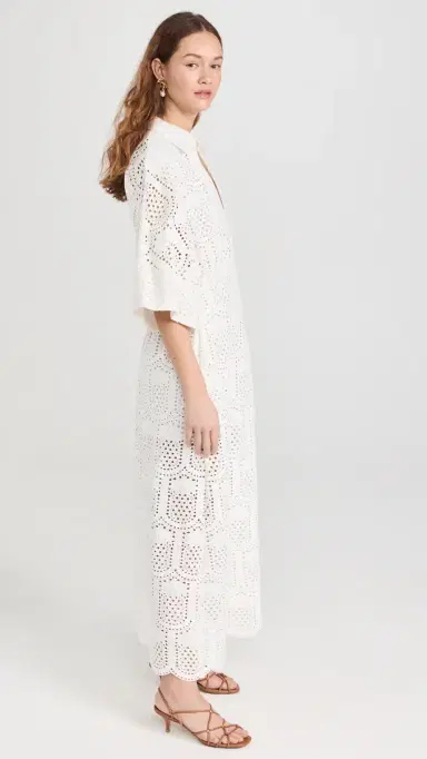 SUNDRESS Soidee Dress Pineapple Eyelet White | Thumbnail 4