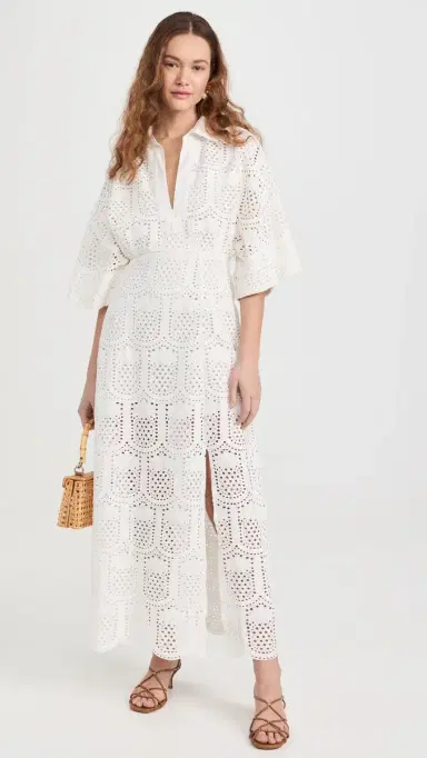 SUNDRESS Soidee Dress Pineapple Eyelet White | Thumbnail 5