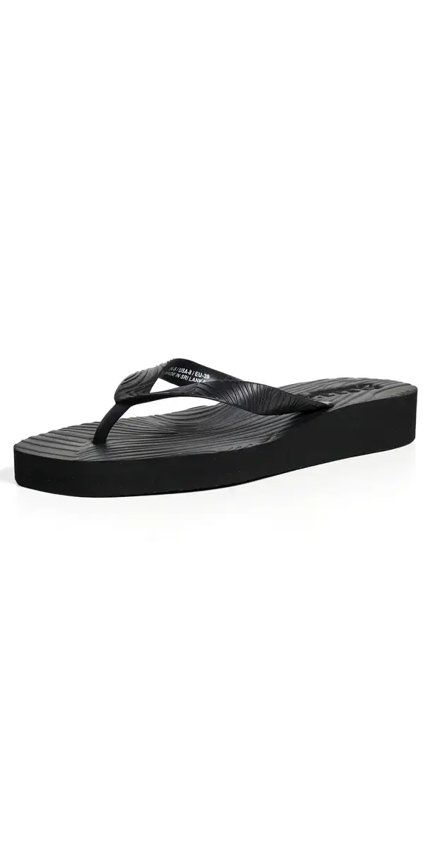 SLEEPERS Platform Flip Flops Black