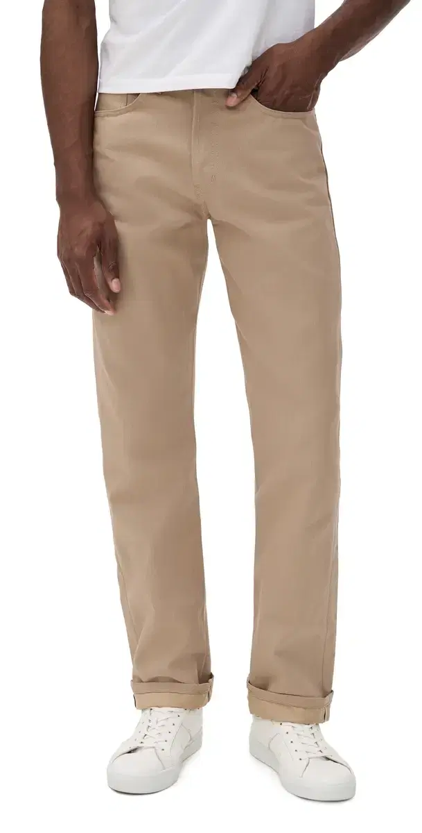 Naked & Famous Denim True Guy Selvedge Slacks Beige