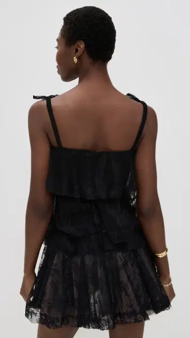 AKNVAS Tove Tiered Lace Dress Black Gold | Thumbnail 3