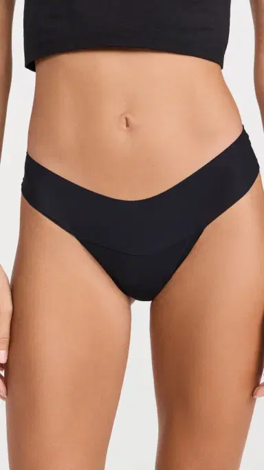 Hanky Panky Breathe Natural Thong 5 Pack Black M | Thumbnail 3