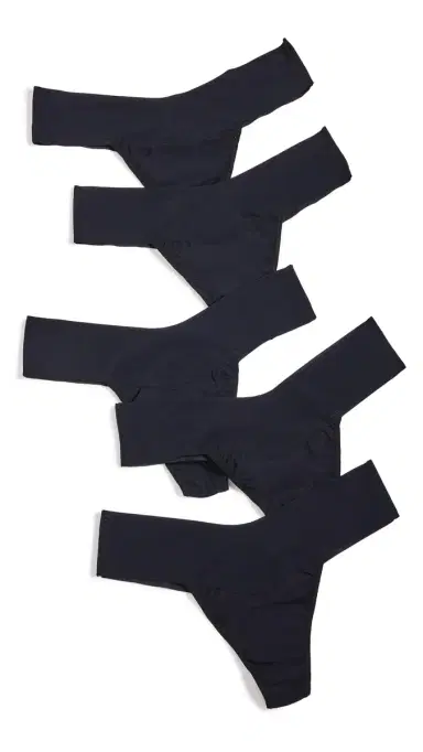 Hanky Panky Breathe Natural Thong 5 Pack Black M | Thumbnail 6