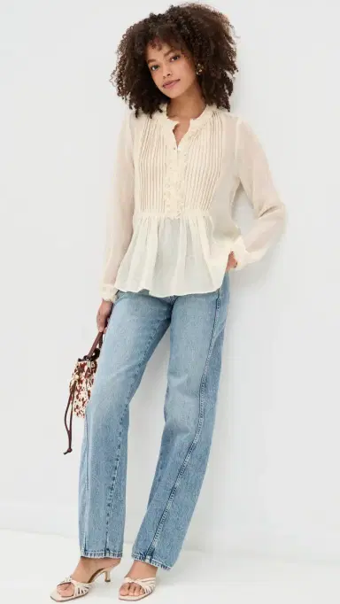 Ulla Johnson Adriel Long Sleeve Tunic Blouse Cowrie | Thumbnail 5 Ulla Johnson Adriel Long Sleeve Tunic Blouse Cowrie | Thumbnail 5