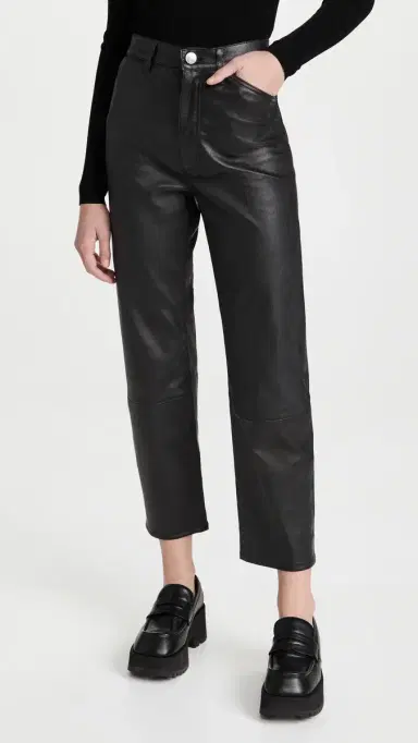 Sprwmn Straight Leg eather Pants Black | Thumbnail 2 Sprwmn Straight Leg eather Pants Black | Thumbnail 2