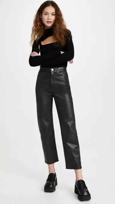 Sprwmn Straight Leg eather Pants Black | Thumbnail 5 Sprwmn Straight Leg eather Pants Black | Thumbnail 5