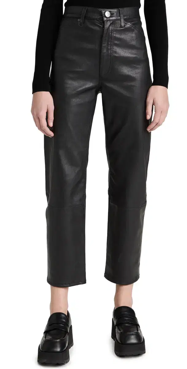 SPRWMN Straight eg eather Pants Black