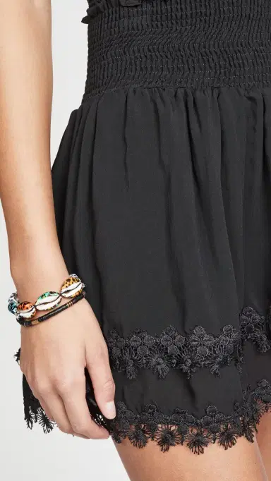 Peixoto Ruffle Mini Skirt Black | Thumbnail 6