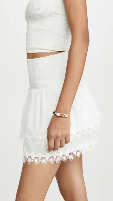 Peixoto Ruffle Mini Skirt White S | Thumbnail 4