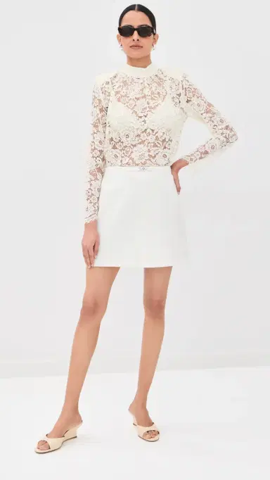 Versace Wool Mini Skirt White | Thumbnail 2