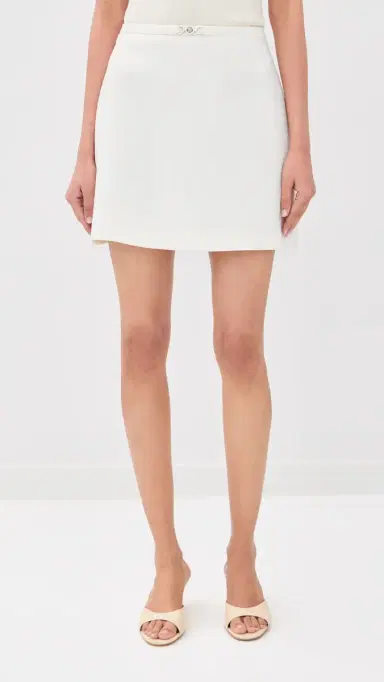 Versace Wool Mini Skirt White | Thumbnail 3