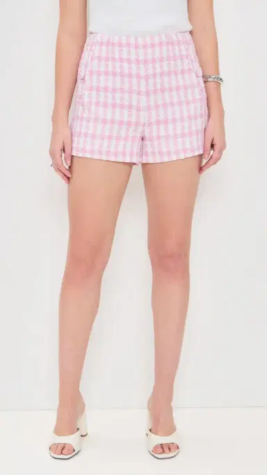 endless rose Tweed Buttoned Shorts Pink/White | Thumbnail 2