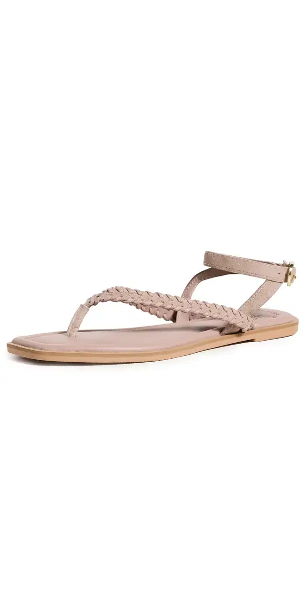 Waverly Whipstitch Thong Sandals Pearl Blush Suede Co