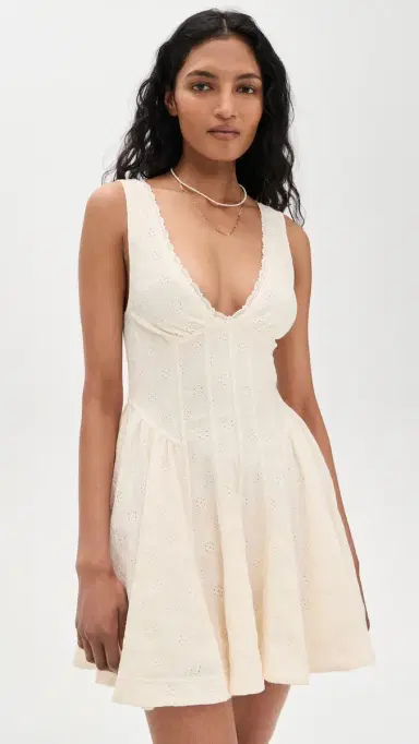 Free People Can't Help It Mini Dress Champagne Sugar Comb | Thumbnail 2 Free People Can't Help It Mini Dress Champagne Sugar Comb | Thumbnail 2