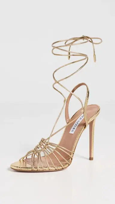 Aquazzura Ritmo Sandals 105 Soft Gold | Thumbnail 2