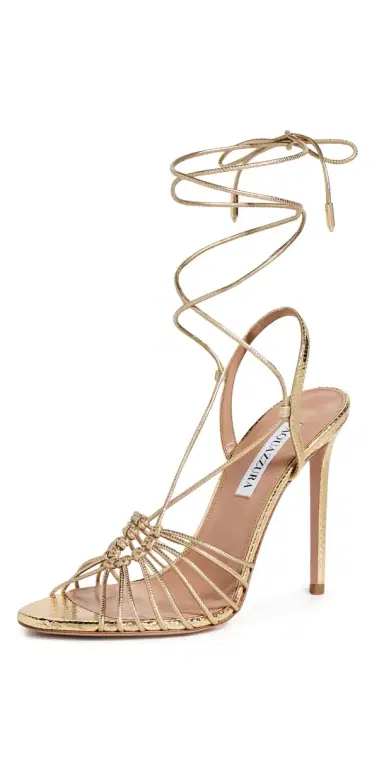 Aquazzura Ritmo Sandals 105 Soft Gold | Thumbnail 1